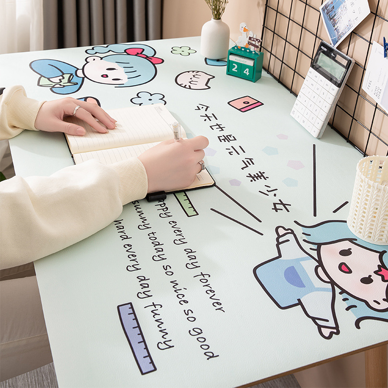 Silicone Q Spring Net Red PVC Tablecloth Leather Mouse Pad Office Study Computer Children&#039;s Desk Desk Pad