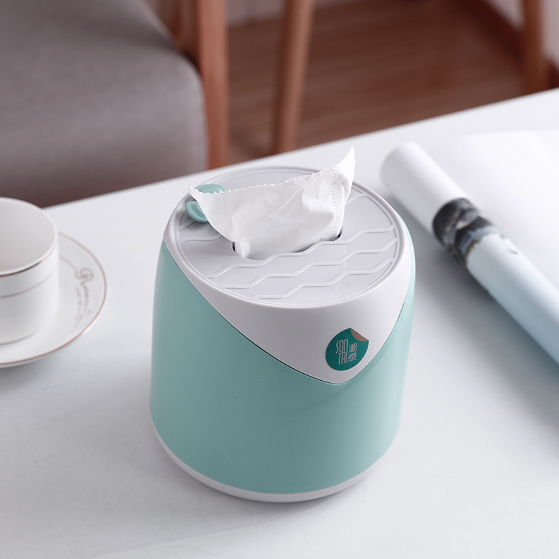 Solid Color Tissue Tea Table Storage Box Tidy Three-Dimensional Space Design Four-Leaf Clover Dustproof Two-Color Optional Tissue Box
