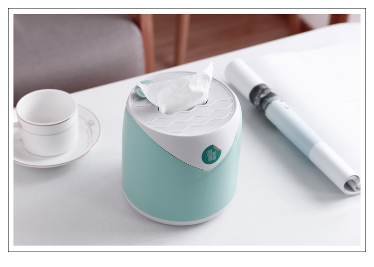 Solid Color Tissue Tea Table Storage Box Tidy Three-Dimensional Space Design Four-Leaf Clover Dustproof Two-Color Optional Tissue Box
