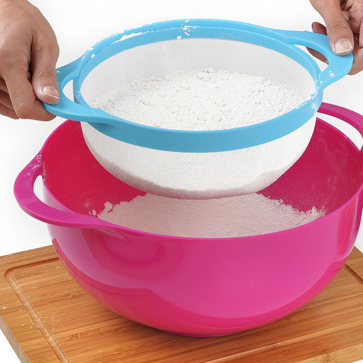 Yi Measuring Spoon Plastic Measuring Cups 8Piece Set Rainbow Bowl Multifunctional Washing Vegetable Basket Powder Sieve