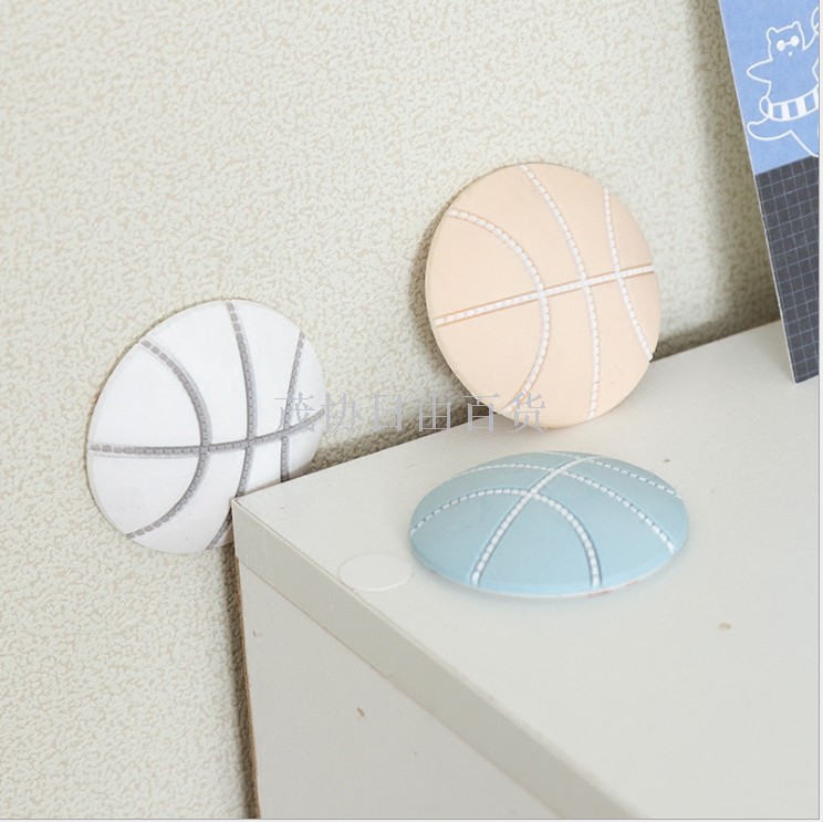 Anti-Collision Pad Thick Wall behind the Door Cartoon Mute Bathroom Cushion Basketball Silicone Pad Door Anti-Collision Pad