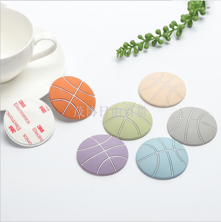 Anti-Collision Pad Thick Wall behind the Door Cartoon Mute Bathroom Cushion Basketball Silicone Pad Door Anti-Collision Pad