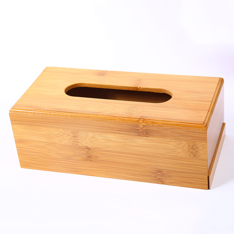 Bamboo Tissue Box Desktop Storage Wooden Tissue Box Creative Car Home Bottom Bamboo Wooden Tissue Box