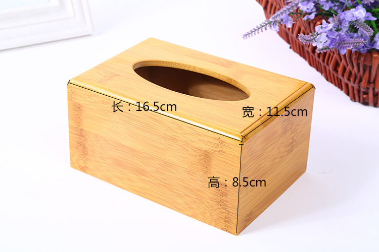 Bamboo Tissue Box Desktop Storage Wooden Tissue Box Creative Car Home Bottom Bamboo Wooden Tissue Box