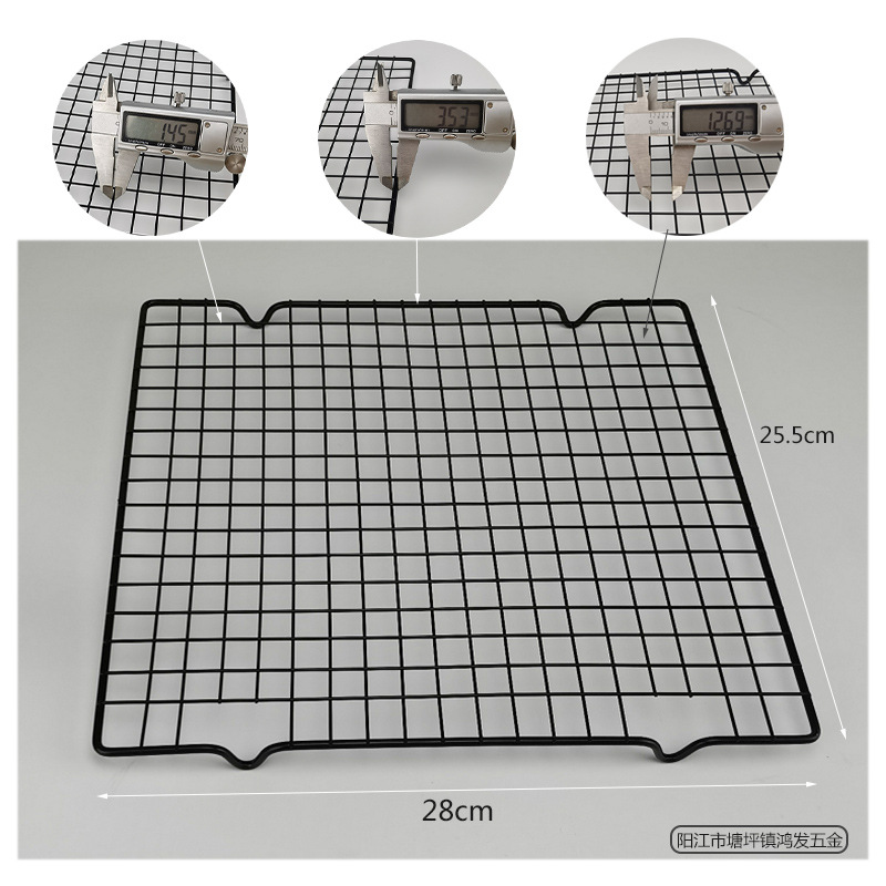 Baking Tool Cake Cooling Stand Factory in Stock Square Black Cold Non-Stick Drying Net Cake Bread Cooling Rack