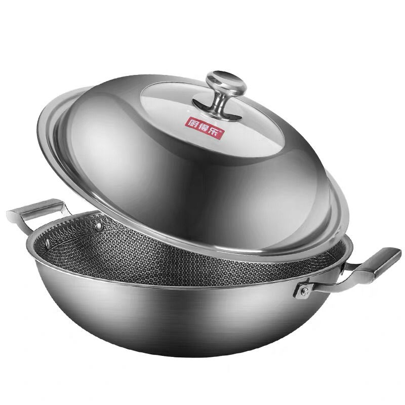 304 stainless steel wok gas domestic non - stick lampblack induction cooker 42 cm pot 304 stainless steel wok gas domestic non - stick lampblack induction cooker 42 cm pot