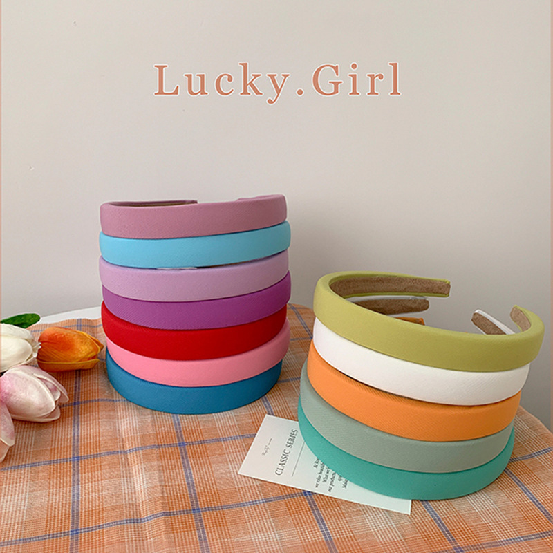 Candy-Colored Headband Internet Celebrity 2021 New Style Headband Female Face Washing Powder Hairpin All-Match Outer Departure Bundle Summer Headdress