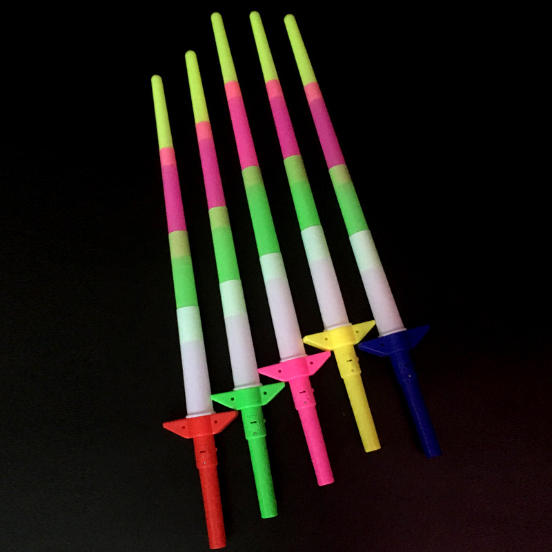 Concert Glow Stick Light Stick Four-Section Telescopic Rod Cheer Flash Lantern Stick Children's Toy Push Scan Code