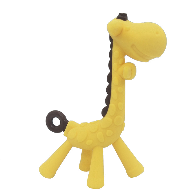 Silicone Material Deer Teether Baby Teething Stick Giraffe Three-Dimensional Shape Happy Bite Toy
