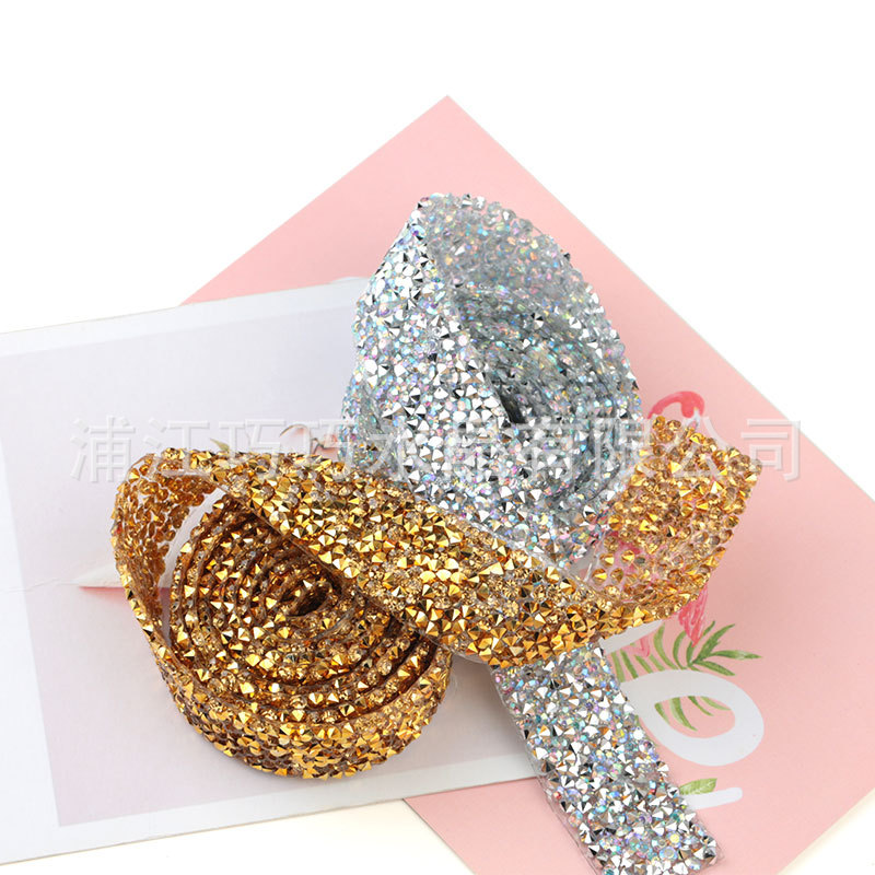 Clothing Accessories Accessories Hot Melt Adhesive Diamond Band Hot Drilling Strip DIY Ornament Accessories Stick-on Crystals Crystal Diamond Sticker Belt