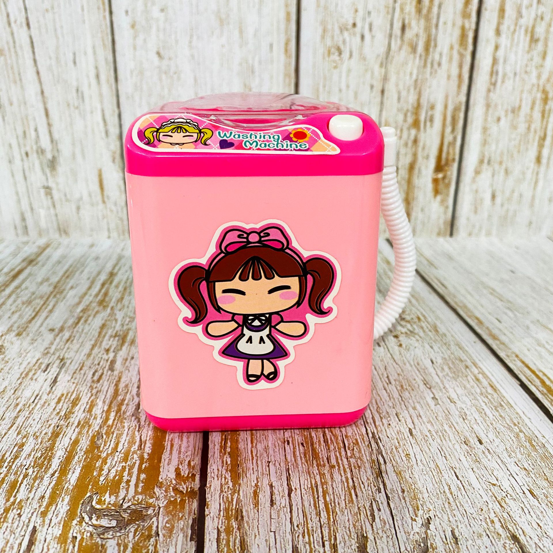 Same Type as TikTok Children's Electric Mini Simulation Washing Machine Play House Toy Can Add Water Drain Washing Powder Puff Gadgets