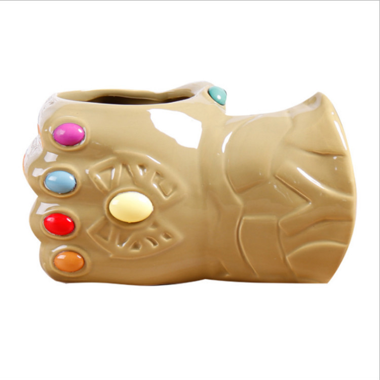 Individual Porcelain Mug Avengers 3D Thanos Unlimited Gloves Cup Five Colors Stick-on Crystals Large Capacity Drinking Cup