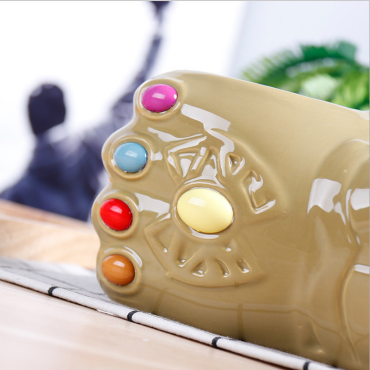 Individual Porcelain Mug Avengers 3D Thanos Unlimited Gloves Cup Five Colors Stick-on Crystals Large Capacity Drinking Cup