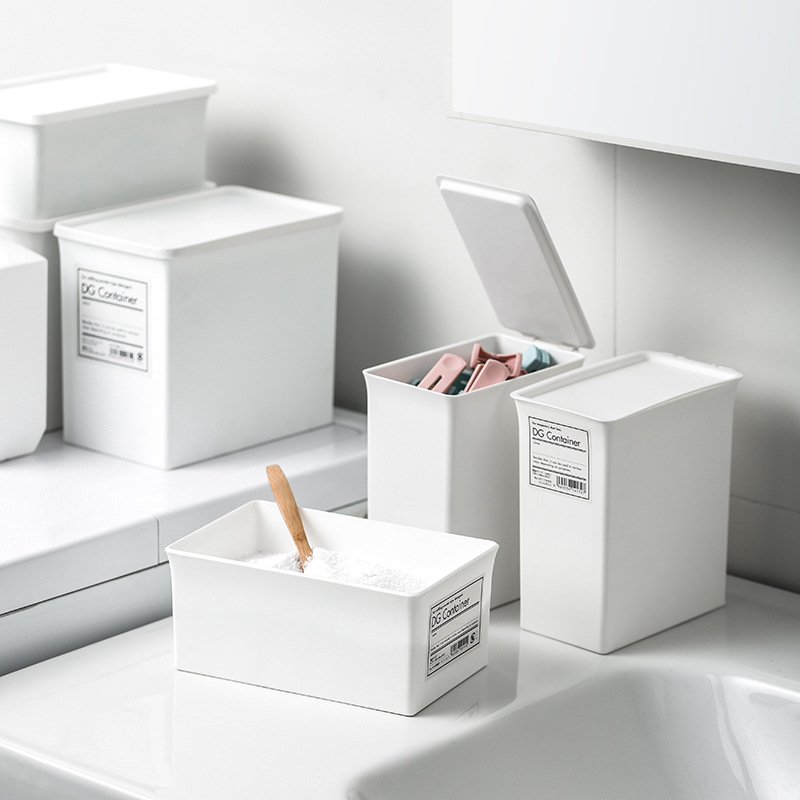 Home Sundries Storage Box Plastic Box with Lid Classification Induction Box Desk Washing Powder Sugar Sundries Fragmentary Box