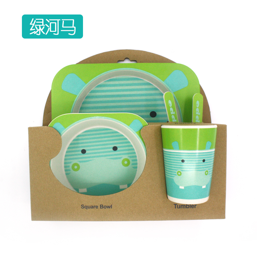 Children's bamboo fiber set tableware auxiliary bowl separated dish baby anti-fall
