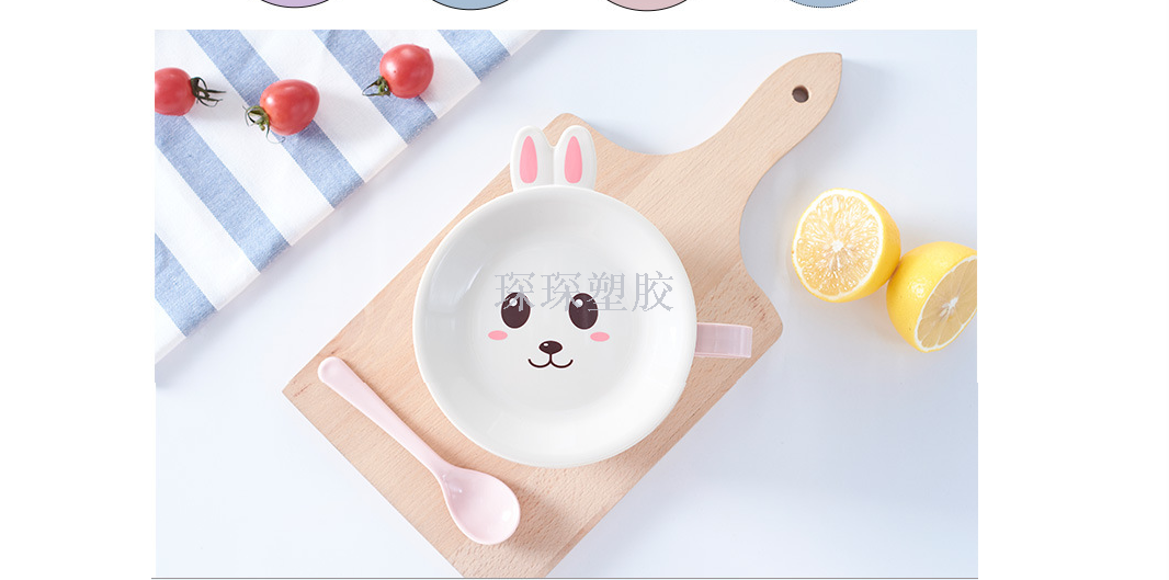 Stainless steel instant noodle bowl with double layer intertropical cover cartoon children's meal bowl