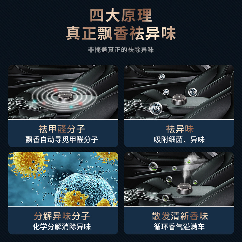 Car Smart Car Aromatherapy Car Start Aluminum Alloy Seating Aromatherapy Instrument Gu Long Flower Fragrance Aerosol Auto Perfume