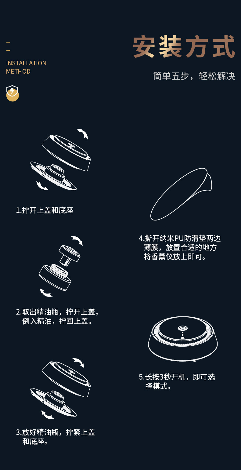 Smart Car Electronic Aromatherapy Instrument Car Perfume Aerosol Type Auto Perfume Ornament Smart Spray