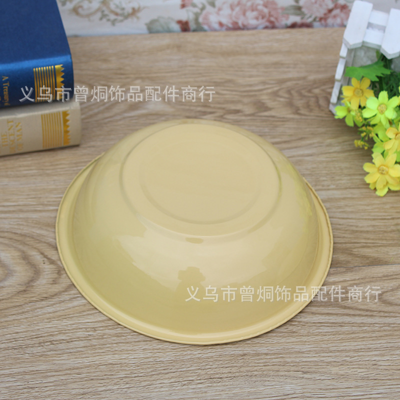 24# yellow roll bowl soup basin enamel bowl nostalgic classic durable 2 yuan wholesale (not to return)