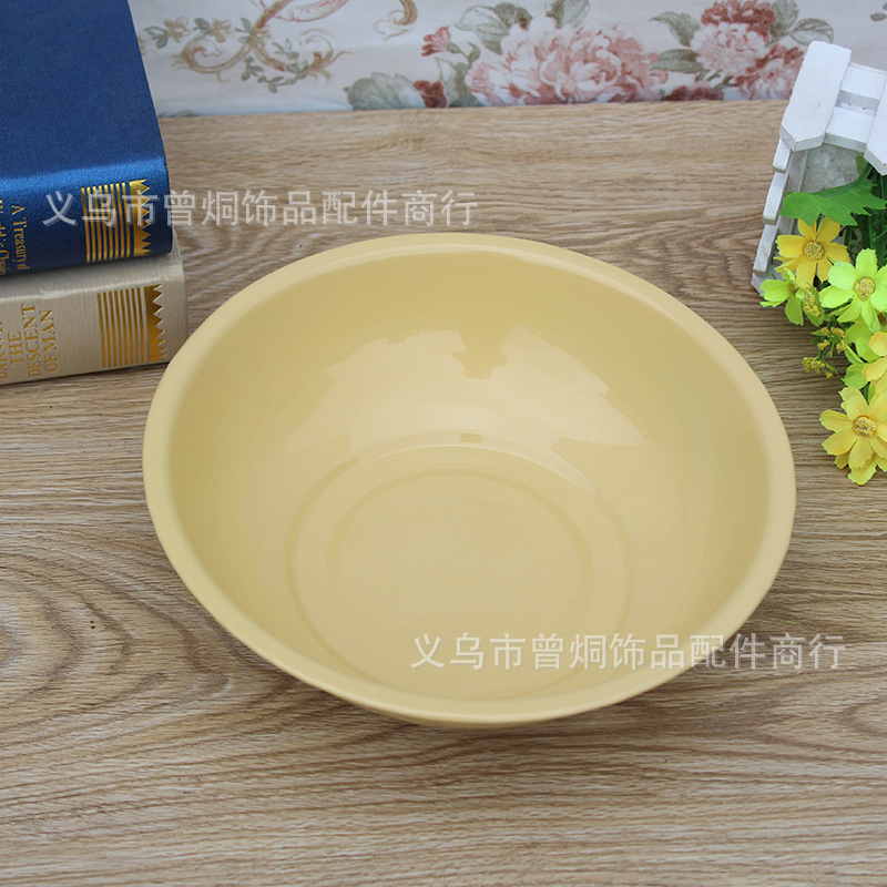 24# yellow roll bowl soup basin enamel bowl nostalgic classic durable 2 yuan wholesale (not to return)
