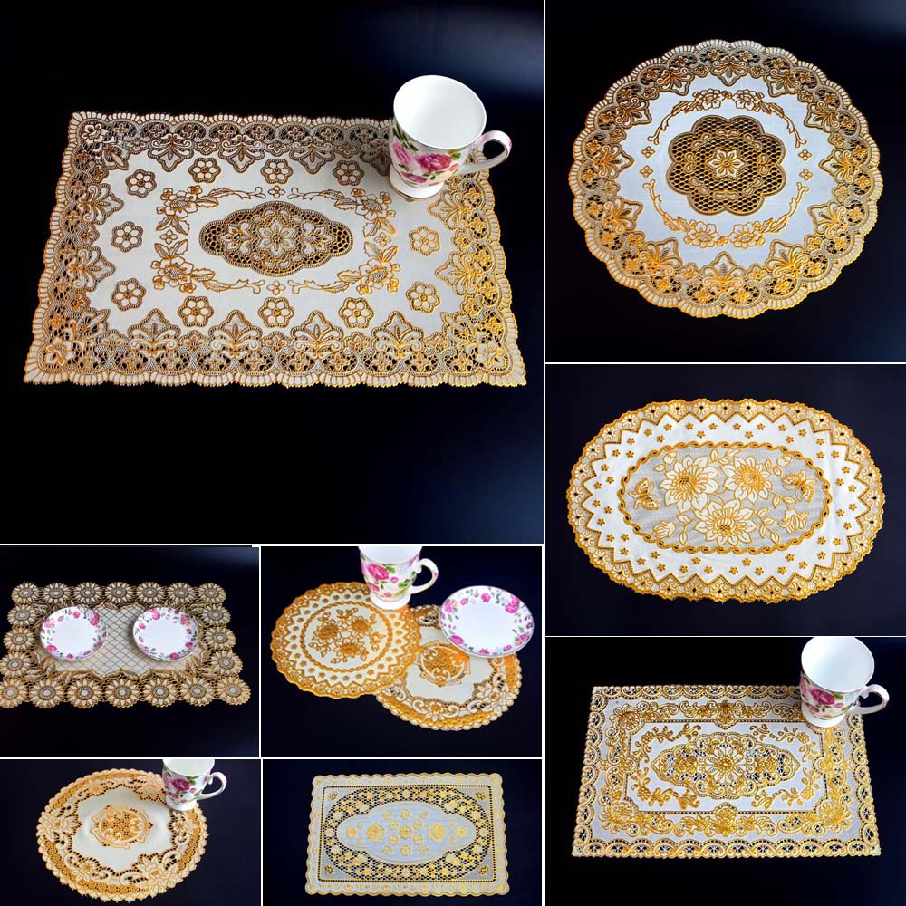 Daily Necessities PVC Bronzing Hotel Cup Mat Bowl Mat Ashtray Mat Tray Mat round Table Mat Heat Insulation Mat