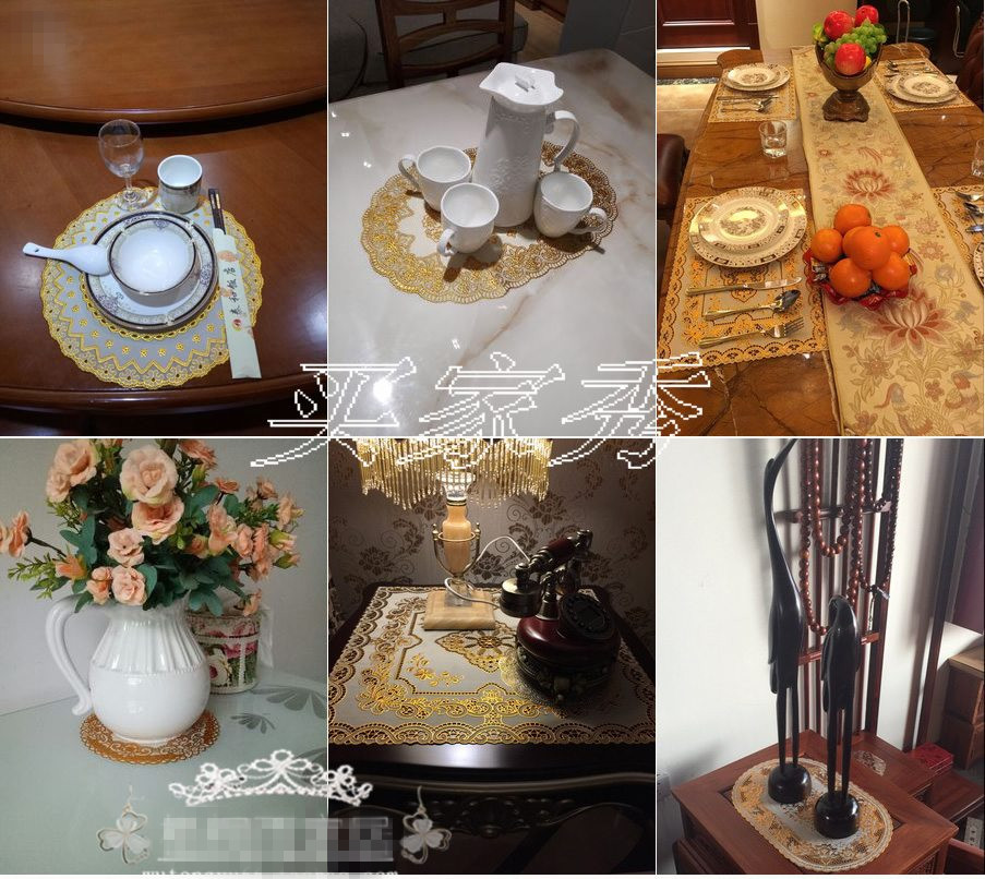 Daily Necessities PVC Bronzing Hotel Cup Mat Bowl Mat Ashtray Mat Tray Mat round Table Mat Heat Insulation Mat