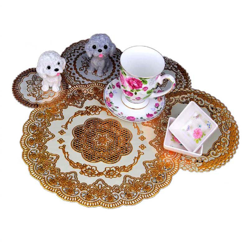 Daily Necessities PVC Bronzing Hotel Cup Mat Bowl Mat Ashtray Mat Tray Mat round Table Mat Heat Insulation Mat