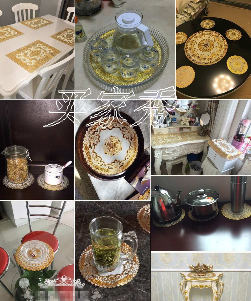 Daily Necessities PVC Bronzing Hotel Cup Mat Bowl Mat Ashtray Mat Tray Mat round Table Mat Heat Insulation Mat