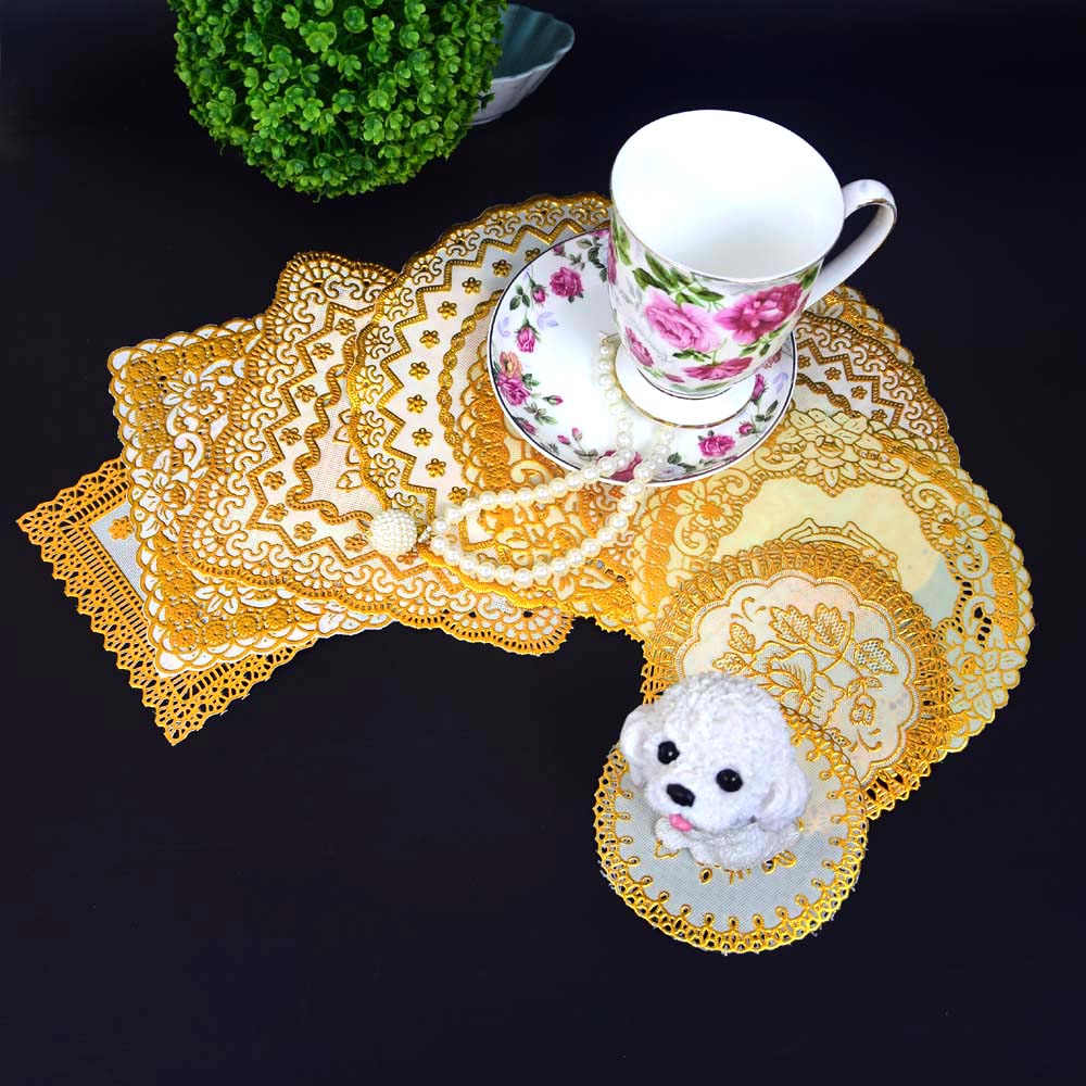 Daily Necessities PVC Bronzing Hotel Cup Mat Bowl Mat Ashtray Mat Tray Mat round Table Mat Heat Insulation Mat