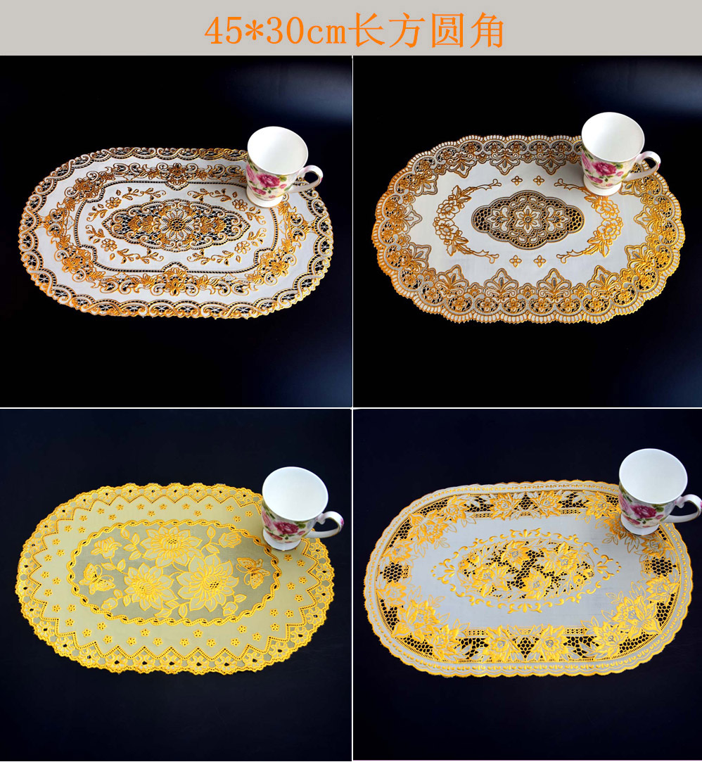 Daily Necessities PVC Bronzing Hotel Cup Mat Bowl Mat Ashtray Mat Tray Mat round Table Mat Heat Insulation Mat