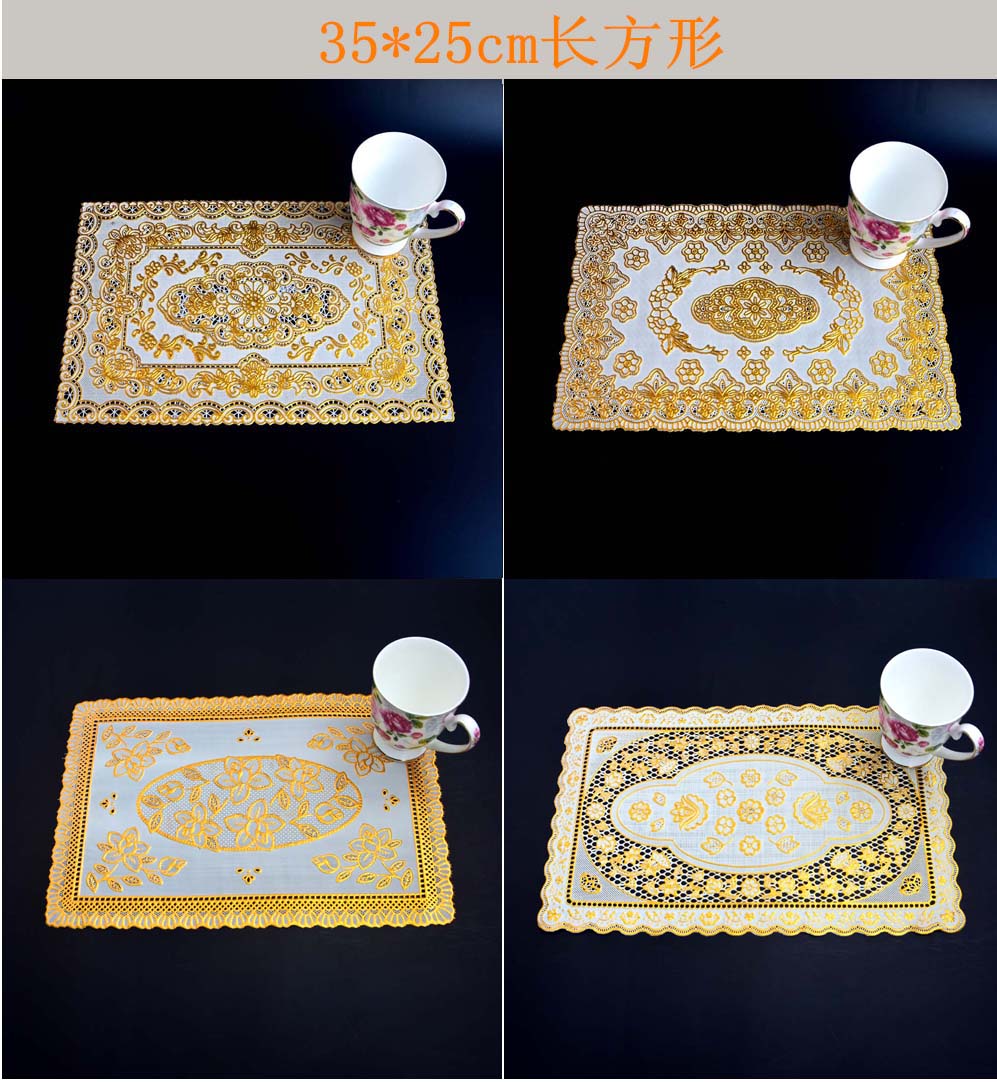 Daily Necessities PVC Bronzing Hotel Cup Mat Bowl Mat Ashtray Mat Tray Mat round Table Mat Heat Insulation Mat