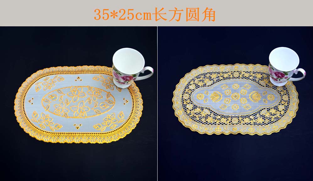 Daily Necessities PVC Bronzing Hotel Cup Mat Bowl Mat Ashtray Mat Tray Mat round Table Mat Heat Insulation Mat