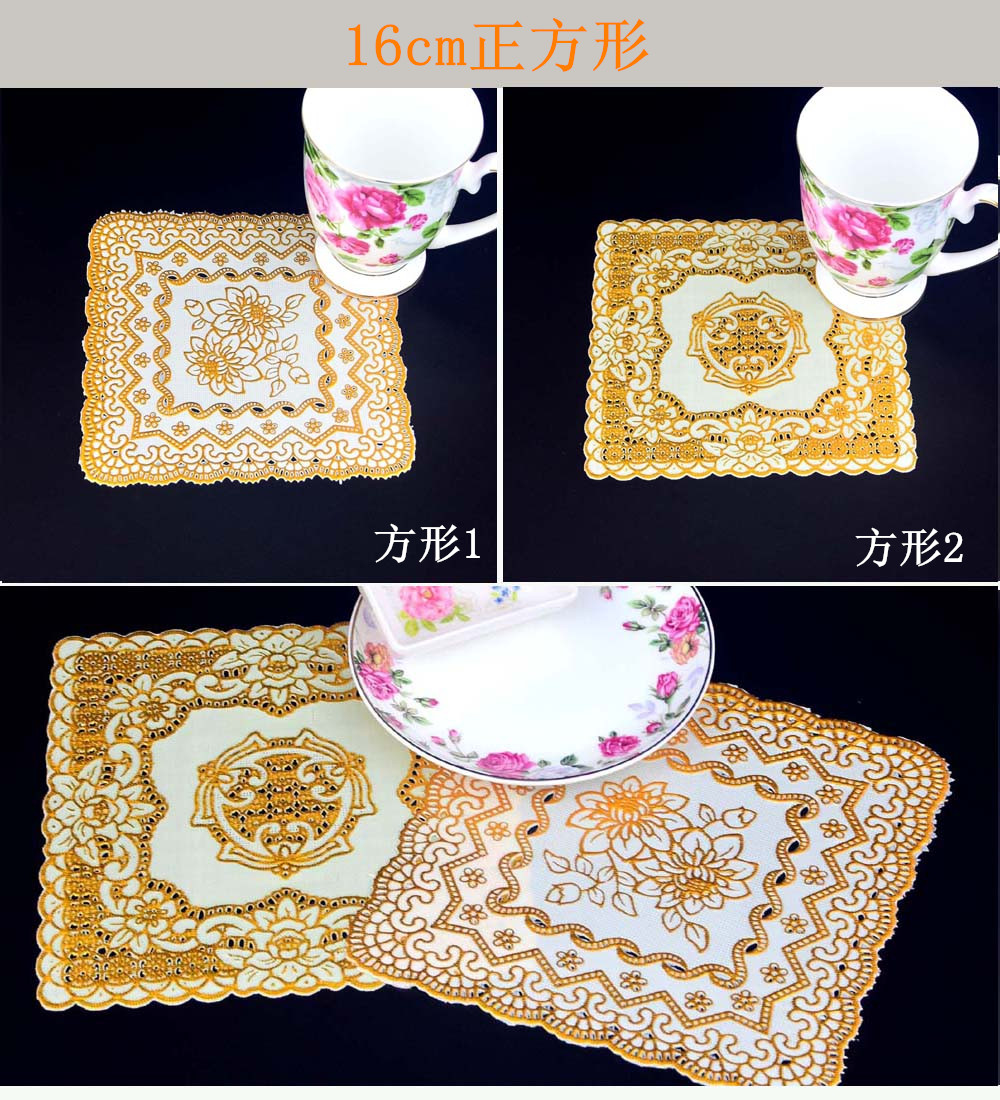 Daily Necessities PVC Bronzing Hotel Cup Mat Bowl Mat Ashtray Mat Tray Mat round Table Mat Heat Insulation Mat