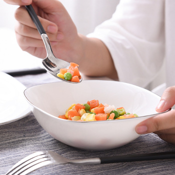 BESTWAY edged square bowl white jade porcelain bowl soup bowl noodle bowl cutlery plate BESTWAY edged square bowl white jade porcelain bowl soup bowl noodle bowl cutlery plate