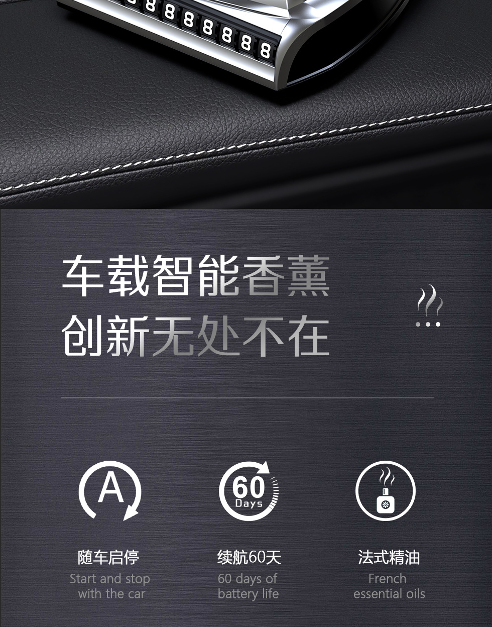 Smart Car Aromatherapy Aerosol Type Deodorant Formaldehyde Parking Number Plate Car Ornament