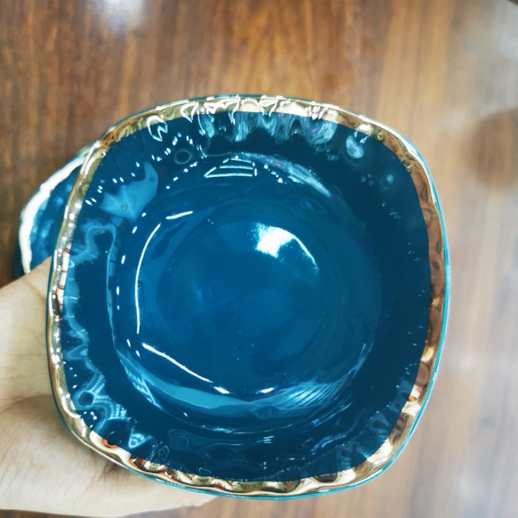 Yao Hui Da Bone China ceramic Set Nordic Green Household Ceramic dishes Soup Bowl Soup Bowl Combination Set