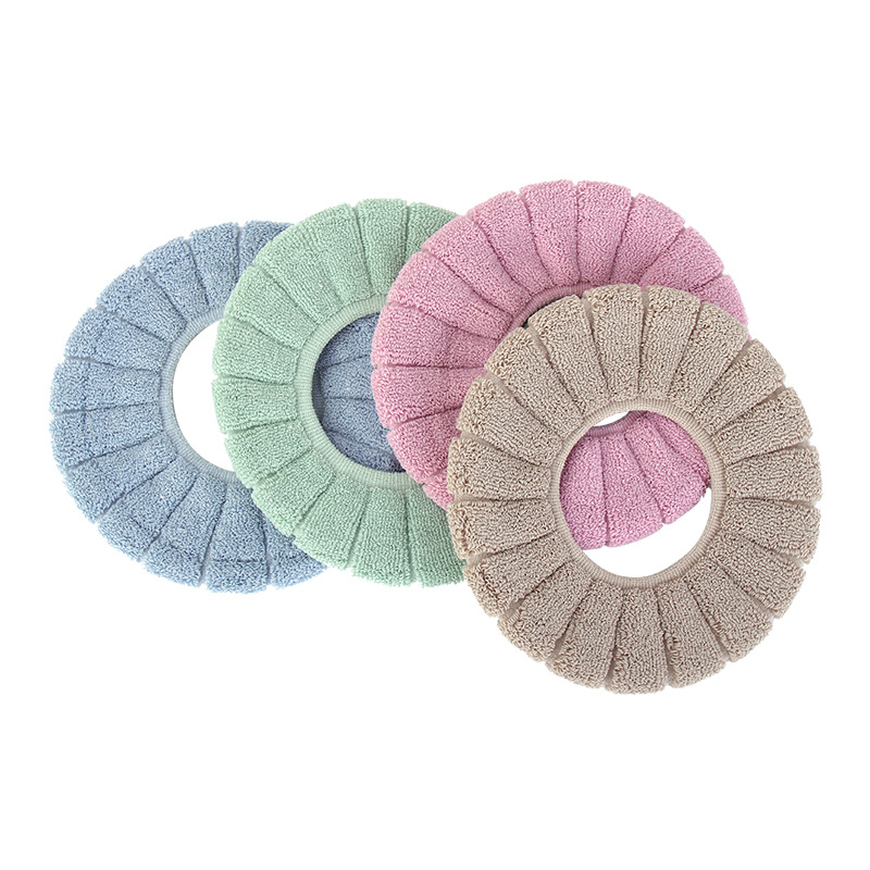 Pumpkin Striped Toilet Lid Cover Household Thermal Thickened Toilet Pad Toilet Seat Cover Knitted Toilet Seat Cover