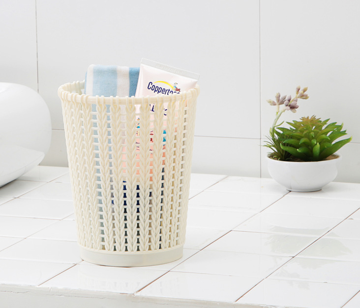 Rattan Trash Can Household Creative Simple Rattan without Lid Large Kitchen Toilet Wastebasket