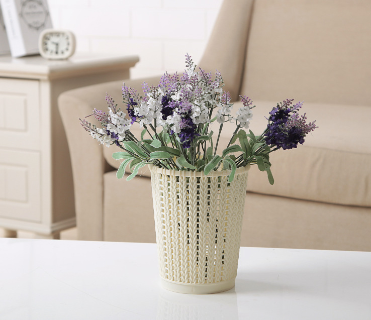 Rattan Trash Can Household Creative Simple Rattan without Lid Large Kitchen Toilet Wastebasket