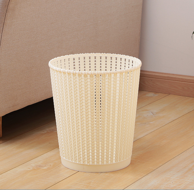 Rattan Trash Can Household Creative Simple Rattan without Lid Large Kitchen Toilet Wastebasket