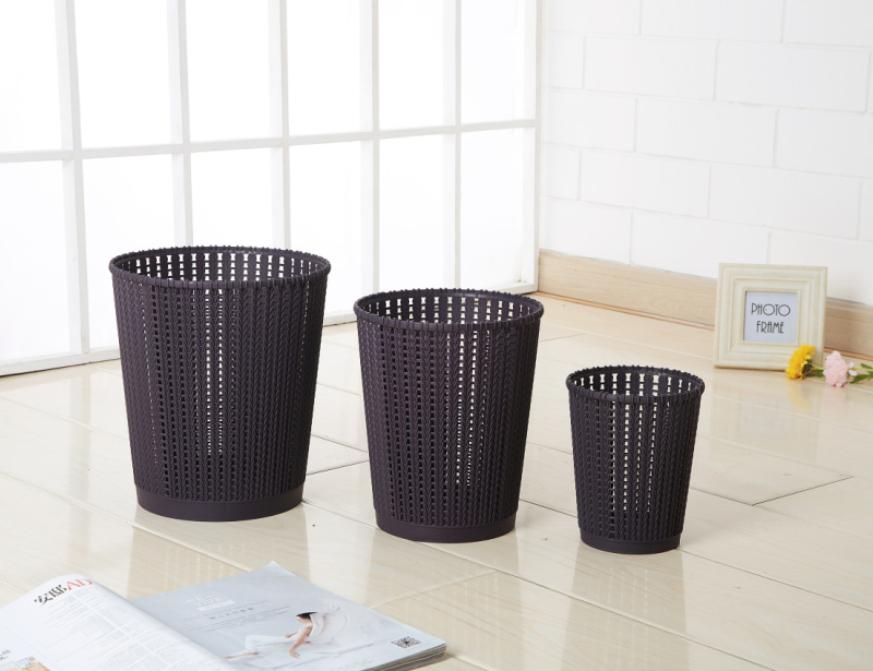 Rattan Trash Can Household Creative Simple Rattan without Lid Large Kitchen Toilet Wastebasket