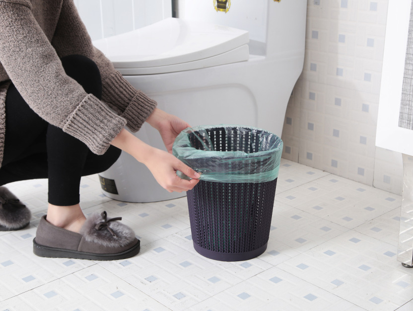 Rattan Trash Can Household Creative Simple Rattan without Lid Large Kitchen Toilet Wastebasket