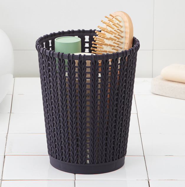 Rattan Trash Can Household Creative Simple Rattan without Lid Large Kitchen Toilet Wastebasket