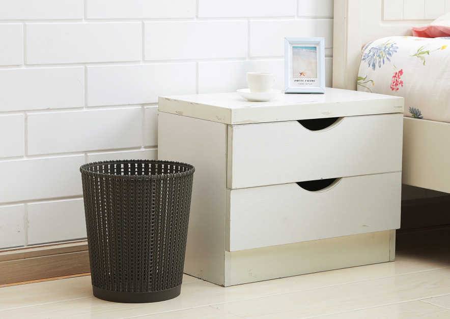 Rattan Trash Can Household Creative Simple Rattan without Lid Large Kitchen Toilet Wastebasket
