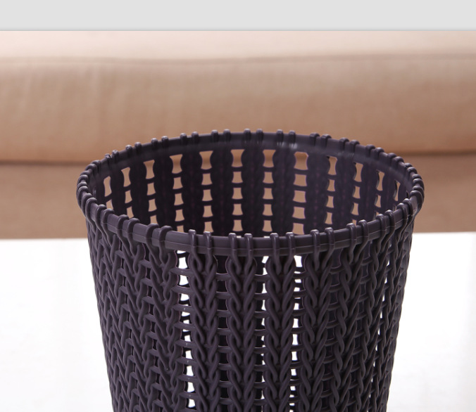 Rattan Trash Can Household Creative Simple Rattan without Lid Large Kitchen Toilet Wastebasket