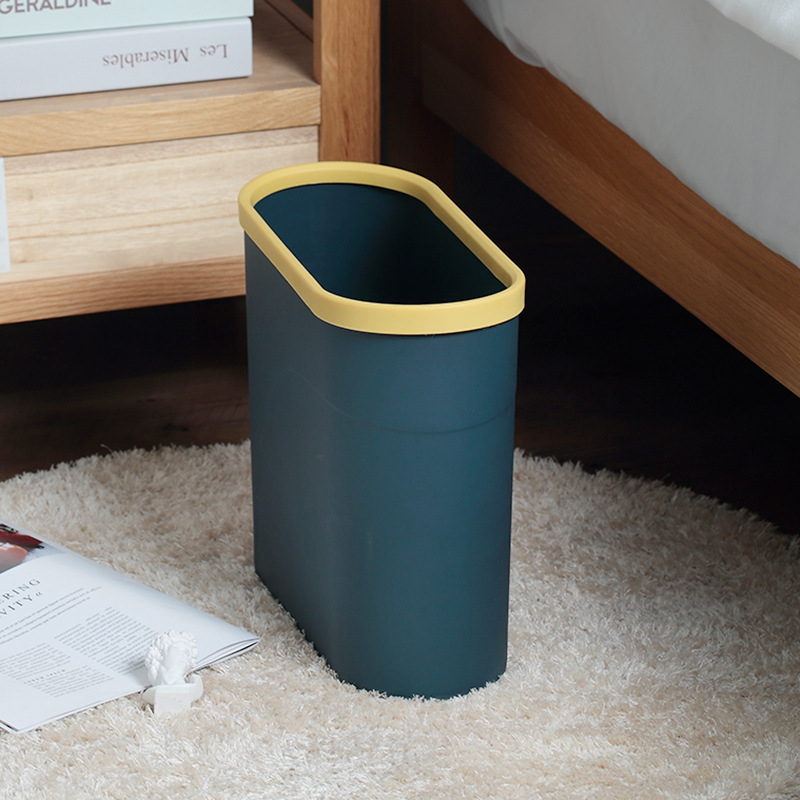 Nordic Style Toilet Bin Household Wholesale Hotel Kitchen and Bedroom Household Daily Narrow Non-Lid Gap Bucket