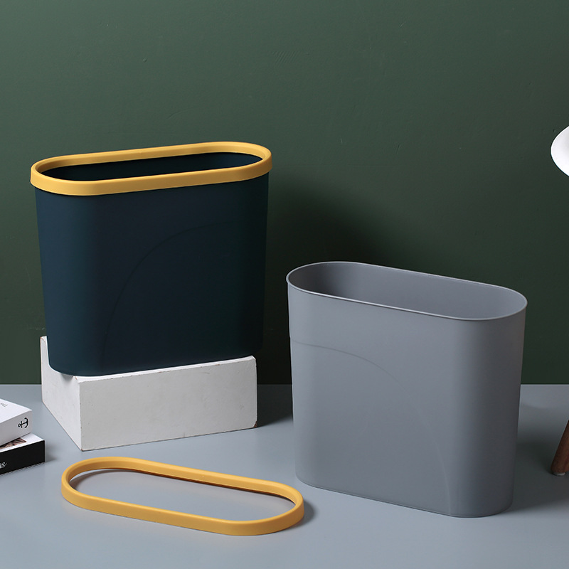 Nordic Style Toilet Bin Household Wholesale Hotel Kitchen and Bedroom Household Daily Narrow Non-Lid Gap Bucket