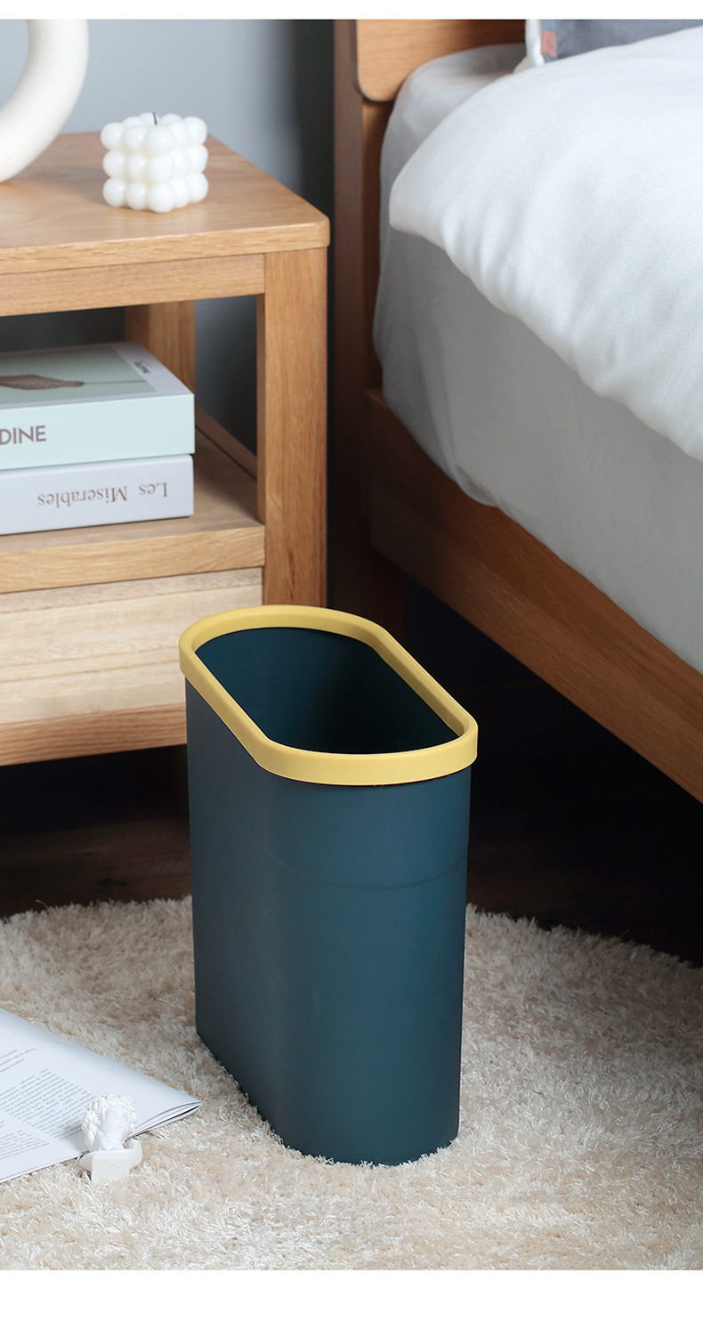 Nordic Style Toilet Bin Household Wholesale Hotel Kitchen and Bedroom Household Daily Narrow Non-Lid Gap Bucket