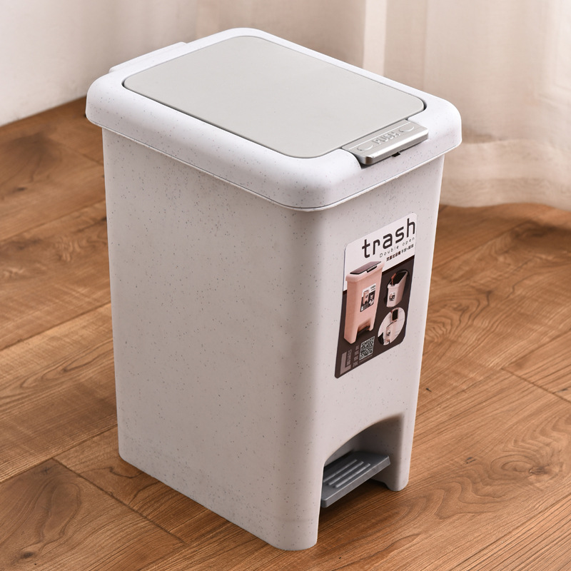 Pedal Trash Can Household Bathroom Living Room and Toilet Kitchen with Lid Foot Step Large Size Garbage Bin One Piece Dropshipping