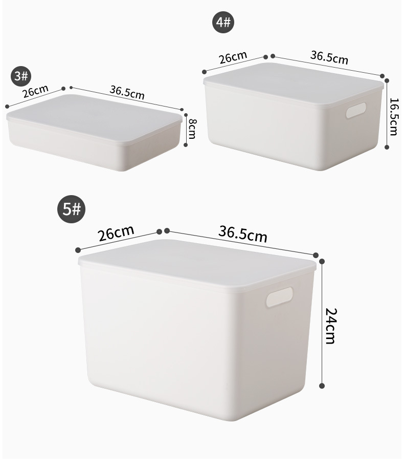 Organize Storage Basket Plastic Bathroom Kitchen Toilet Storage Box Desktop Sundries Storage Basket 5 Sizes with Lid